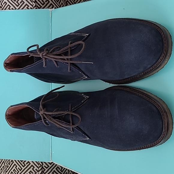 Johnston & Murphy boots Navy, dark blue, sheepskin, size 10 M, 1 time wearing - Picture 3 of 6